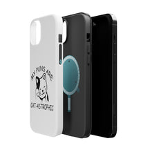 DistinctInk ToughCase for Apple iPhone, Compatible with MagSafe Charging - My Puns Are Cat-Astrophic