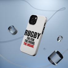DistinctInk ToughCase for Apple iPhone, Compatible with MagSafe Charging - Rugby The Few The Proud the Insane
