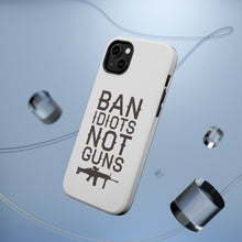 DistinctInk ToughCase for Apple iPhone, Compatible with MagSafe Charging - Ban Idiots, Not Guns