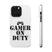 DistinctInk ToughCase for Apple iPhone, Compatible with MagSafe Charging - Gamer on Duty Video Games
