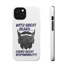 DistinctInk ToughCase for Apple iPhone, Compatible with MagSafe Charging - With Great Beard Comes Great Responsibility