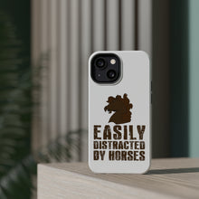 DistinctInk ToughCase for Apple iPhone, Compatible with MagSafe Charging - Easily Distracted By Horses