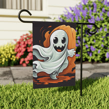 DistinctInk Garden & House Banner / Flag with Silly Specter Sprites Design for Halloween