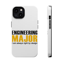 DistinctInk ToughCase for Apple iPhone, Compatible with MagSafe Charging - Engineering Major Always Right By Design