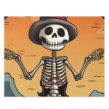 DistinctInk Jigsaw Puzzle with Skelefun Halloween Design for Halloween