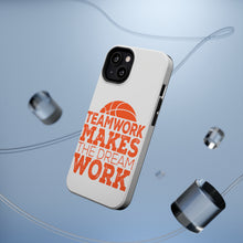 DistinctInk ToughCase for Apple iPhone, Compatible with MagSafe Charging - Teamwork Makes the Dream Work Basketball