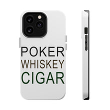 DistinctInk ToughCase for Apple iPhone, Compatible with MagSafe Charging - Poker Whiskey Cigar