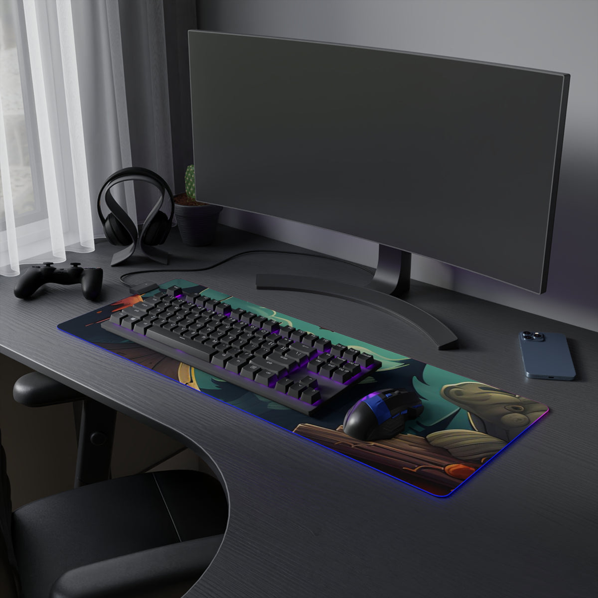 LED Gaming Mouse Pad with Trick or Treat Fun Design for Halloween, view 21