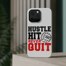 DistinctInk ToughCase for Apple iPhone, Compatible with MagSafe Charging - Hustle Hit Never Quit Volleyball
