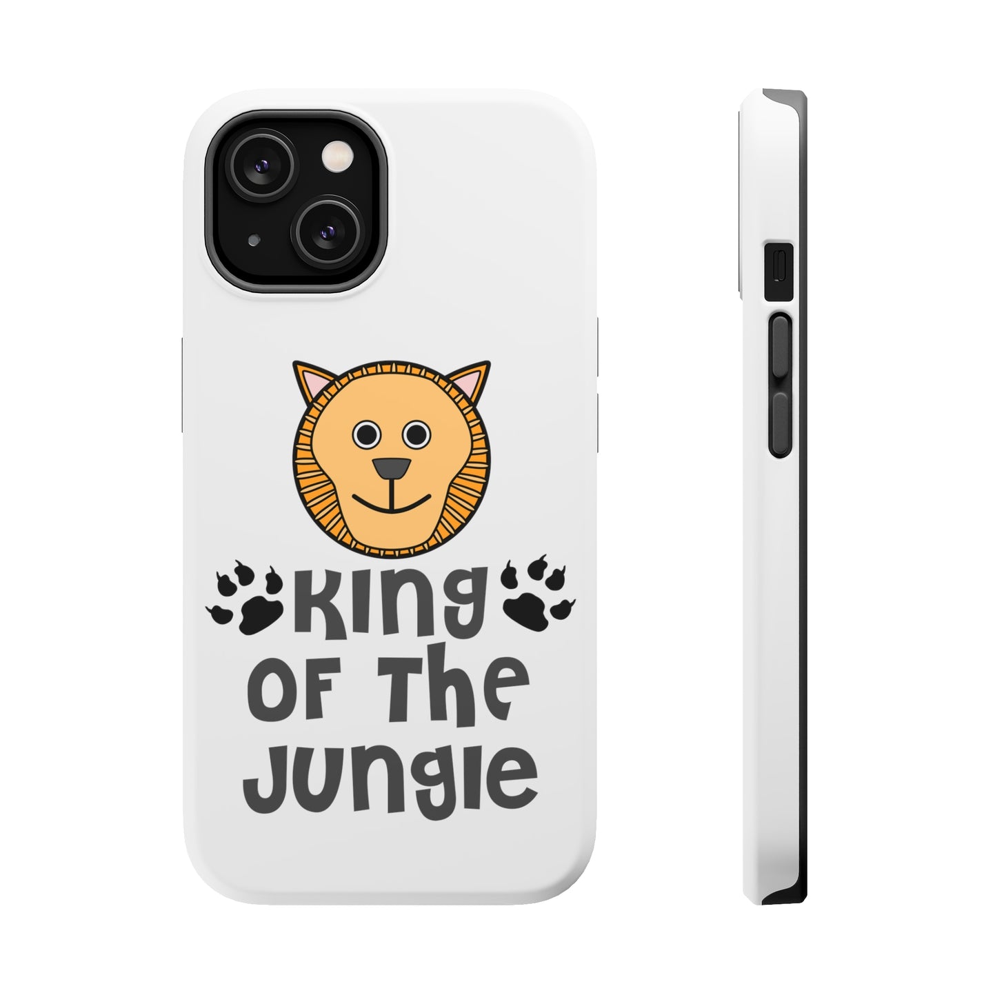 DistinctInk ToughCase for Apple iPhone, Compatible with MagSafe Charging - King of the Jungle - Lion
