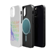DistinctInk ToughCase for Apple iPhone, Compatible with MagSafe Charging - Just a Giraffe Trapped in a Human Body