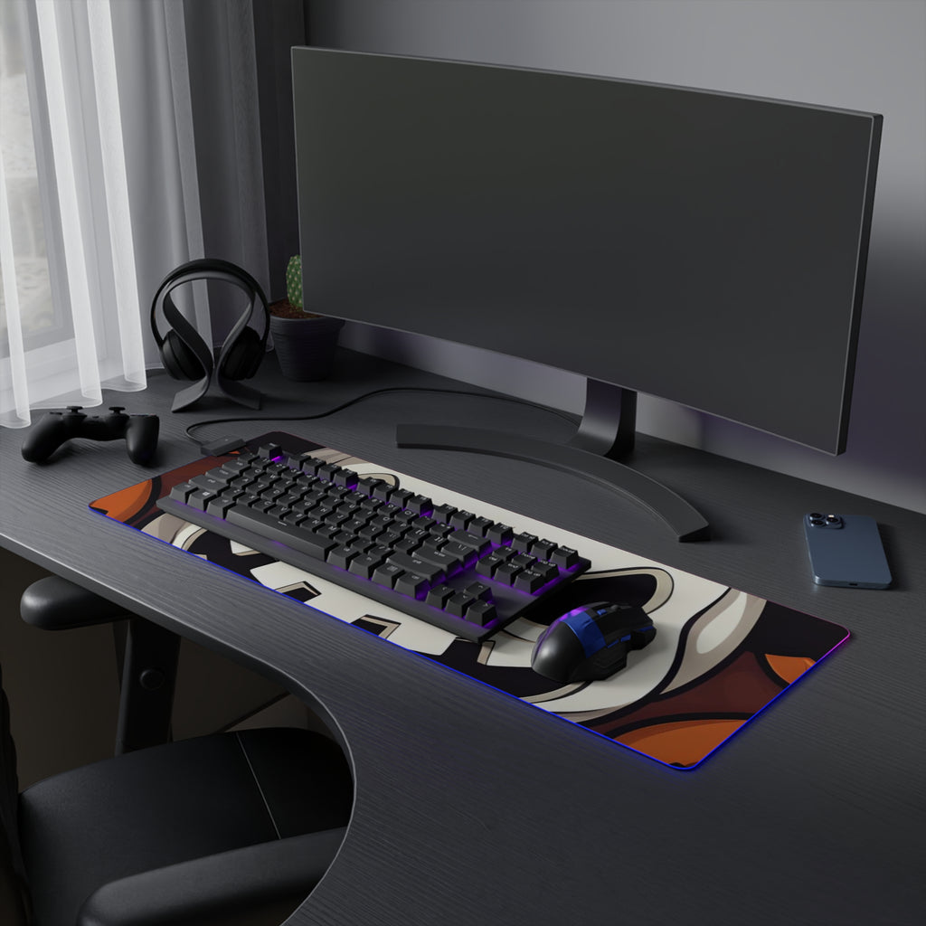 LED Gaming Mouse Pad with Spooky Skeleton Pumpkin Patch Design for Halloween, view 21