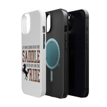 DistinctInk ToughCase for Apple iPhone, Compatible with MagSafe Charging - Climb into the Saddle, Ready for a Ride