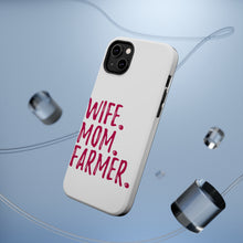 DistinctInk ToughCase for Apple iPhone, Compatible with MagSafe Charging - Wife. Mom. Farmer.