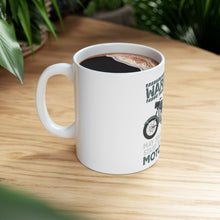 DistinctInk Glossy White Coffee / Tea Mug - Spontaneously Talking About Motorcycles