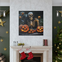 DistinctInk Canvas Wall Art with Skellington's Spooky Soiree for Halloween