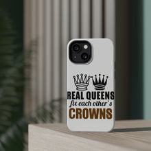 DistinctInk ToughCase for Apple iPhone, Compatible with MagSafe Charging - Real Queens Fix Each Other's Crowns
