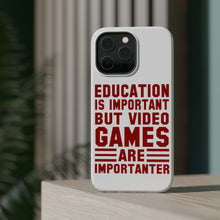 DistinctInk ToughCase for Apple iPhone, Compatible with MagSafe Charging - Education is Important Video Games Importanter