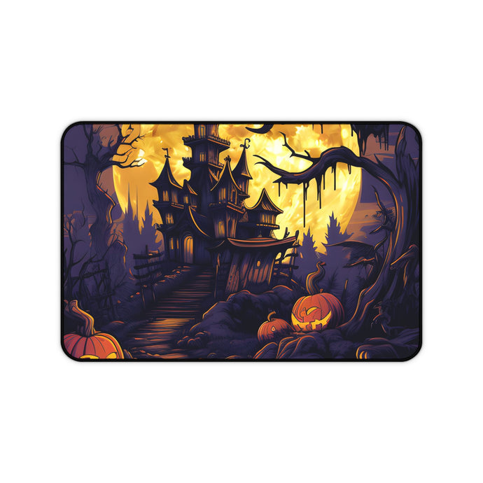 DistinctInk Desk Mat with Ghostly Ghouls in the Graveyard Design for Halloween