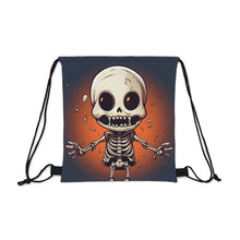 DistinctInk Drawstring Bag / Backpack with Skelly's Halloween Bash Design for Halloween
