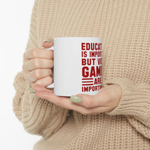 DistinctInk Glossy White Coffee / Tea Mug - Education is Important Video Games Importanter