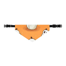 DistinctInk Adjustable Pet Banana Collar with Ghastly Skeleton Pumpkin adorned Design for Halloween