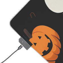 DistinctInk LED Gaming Mouse Pad with Ghost Skeleton Pumpkin Cartoon Design for Halloween
