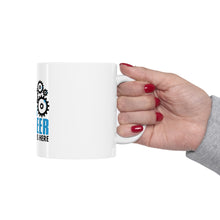 DistinctInk Glossy White Coffee / Tea Mug - No Fear Mechanical Engineer is Here