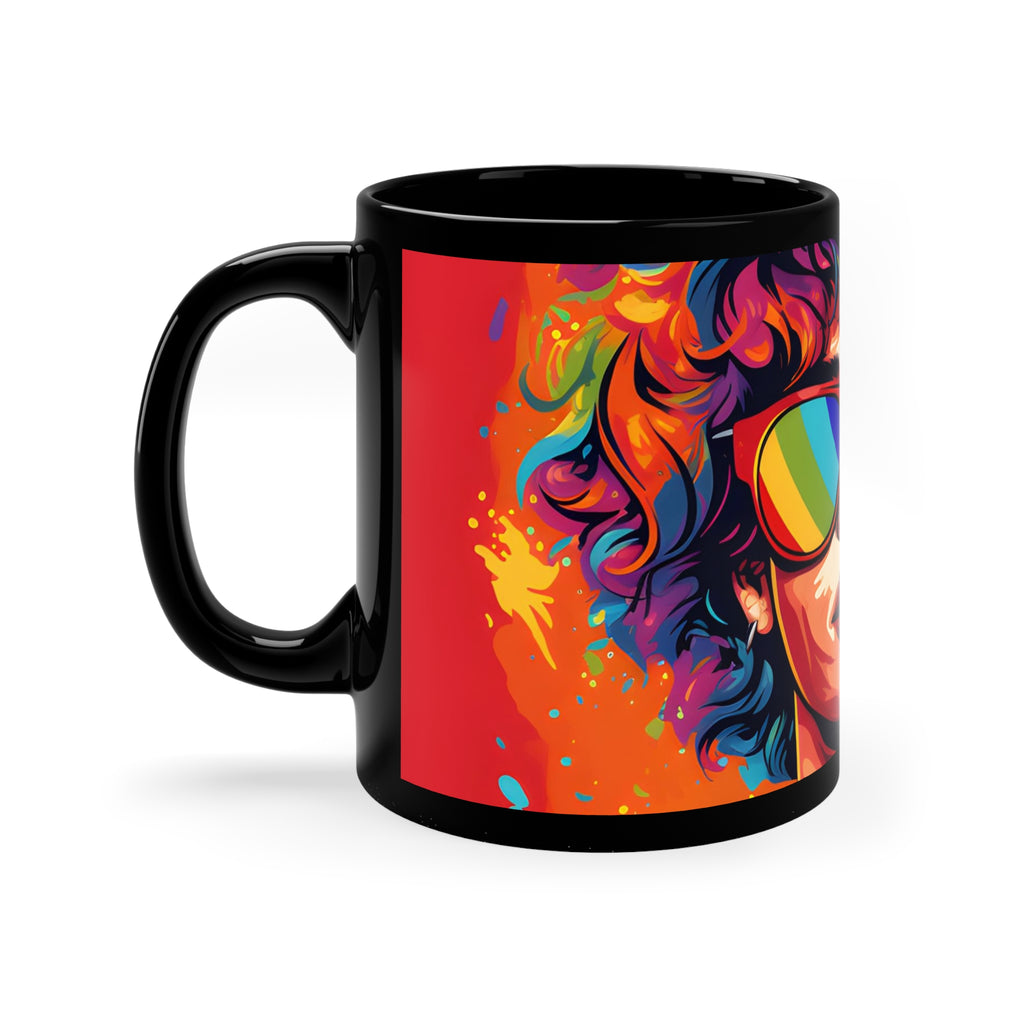 Black Coffee Mug - Start Building Your Dreams for LGBTQ+ Pride, view 2