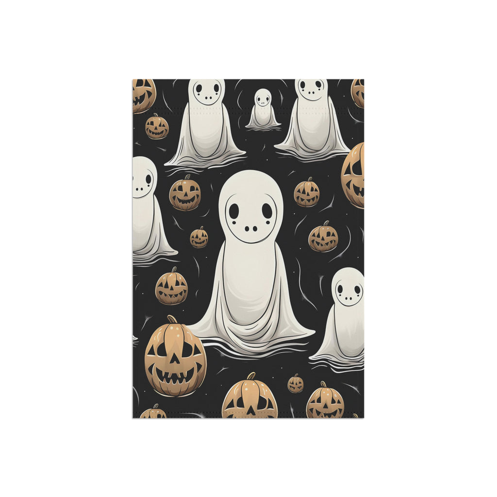 Garden & House Banner / Flag with Ghostly Skeleton and Pumpkin Design for Halloween, view 4