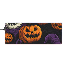 DistinctInk LED Gaming Mouse Pad with "Halloween Haunts and Pumpkin Pals" Design for Halloween