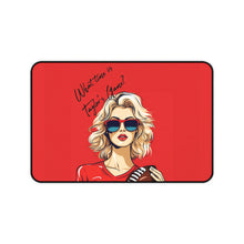 DistinctInk Desk Mat with What Time Is Taylor's Game? design