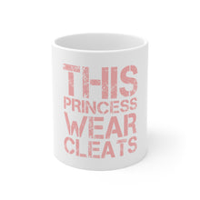 DistinctInk Glossy White Coffee / Tea Mug - This Princess Wear Cleats