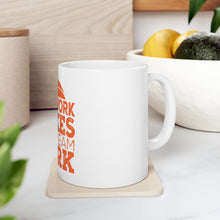 DistinctInk Glossy White Coffee / Tea Mug - Teamwork Makes the Dream Work Basketball