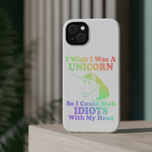 DistinctInk ToughCase for Apple iPhone, Compatible with MagSafe Charging - I Wish I Was a Unicorn So I Could Stab Idiots
