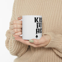DistinctInk Glossy White Coffee / Tea Mug - Kiss My ACE - Poker Blackjack Gambling