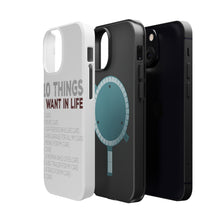 DistinctInk ToughCase for Apple iPhone, Compatible with MagSafe Charging - Things I Want In Life - Cars, Money, Woman