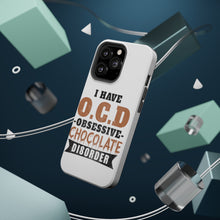 DistinctInk ToughCase for Apple iPhone, Compatible with MagSafe Charging - OCD Obsessive Chocolate Disorder