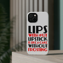 DistinctInk ToughCase for Apple iPhone, Compatible with MagSafe Charging - Lips Without Lipstick Cake Without Frosting