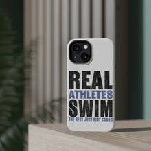 DistinctInk ToughCase for Apple iPhone, Compatible with MagSafe Charging - Real Athletes Swim Rest Play Games