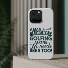 DistinctInk ToughCase for Apple iPhone, Compatible with MagSafe Charging - Live By Golfing Alone Need Beer Too
