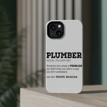 DistinctInk ToughCase for Apple iPhone, Compatible with MagSafe Charging - Plumber Definition - Solves A Problem