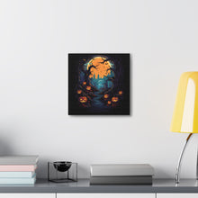 DistinctInk Canvas Wall Art with Haunted Evening Nightmare for Halloween