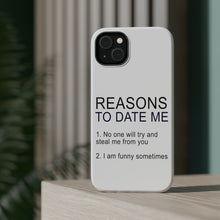 DistinctInk ToughCase for Apple iPhone, Compatible with MagSafe Charging - Reasons To Date Me: No One Will Steal Me