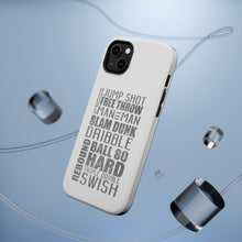 DistinctInk ToughCase for Apple iPhone, Compatible with MagSafe Charging - Basketball Word Art Jump Shot Free Throw