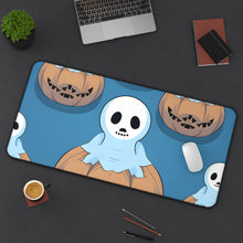 DistinctInk Desk Mat with Ghost Skeleton Pumpkin Pattern Design for Halloween