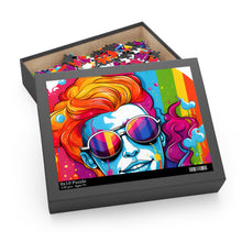 DistinctInk Jigsaw Puzzle with Leading with Courage and Grace Design for LGBTQ+ Pride