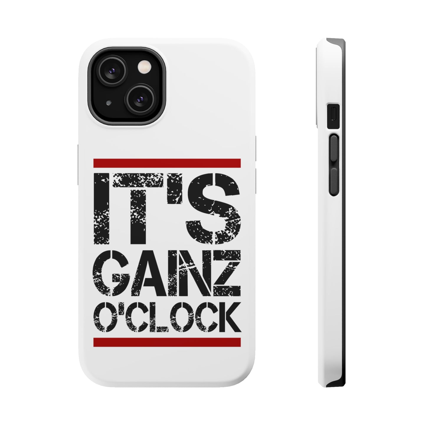 DistinctInk ToughCase for Apple iPhone, Compatible with MagSafe Charging - It's Gainz O'Clock Working Out