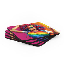 DistinctInk (Set of 4) Corkwood Coasters with Leading a New Path Design for LGBTQ+ Pride
