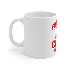 DistinctInk Glossy White Coffee / Tea Mug - Firefighter Chicks Kick ASH